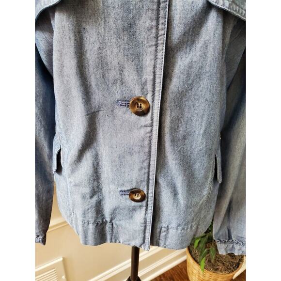 Charter Club Women's Blue Cotton Long Sleeve Buttons Front Casual Jacket Size XL - Picture 5 of 12